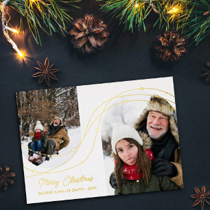 Carte De Vœux En Aluminium Gold Starry Strings Arch Photos Joyeux Noël