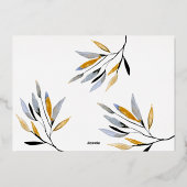 Carte De Vœux En Aluminium Gold Winter Natural Bleu Joyeux Noël Photo (Verso)