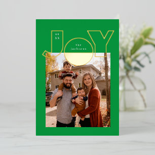 Carte De Vœux En Aluminium Grande Joie Dorée Avec Design Moderne