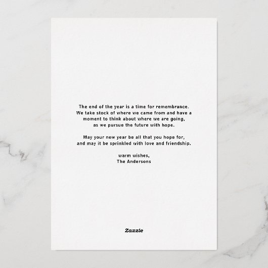 Carte De Vœux En Aluminium Gras Moderne Calligraphie Photo Joyeux Noël (Verso)