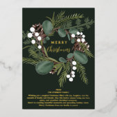 Carte De Vœux En Aluminium Gras moderne vert couronnes 3 photos Noël