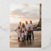 Carte De Vœux En Aluminium Green Botanical & Gold Joyeux Noël (Verso)