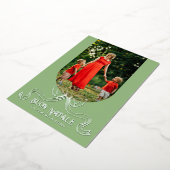 Carte De Vœux En Aluminium Green Buon Natale Simple Modern Coquette Bow Photo (Rotation)