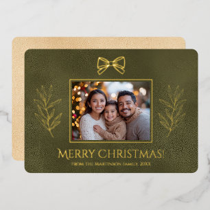 Carte De Vœux En Aluminium Green Joyeux Noël et Branches Photo