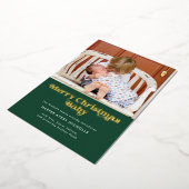 Carte De Vœux En Aluminium Green Joyeux Noël Poulet bébé Faire-part de naissa (Rotation)