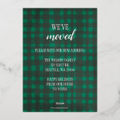 Carte De Vœux En Aluminium Green Plaid New Home for Holidays Photo (Verso)
