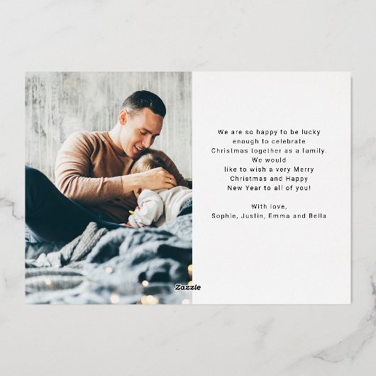 Carte De Vœux En Aluminium Grille photo multiscript décontracté | Joyeuses fê (Verso)