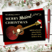 Guitare de Noël Rock and Roll personnalisée en Or