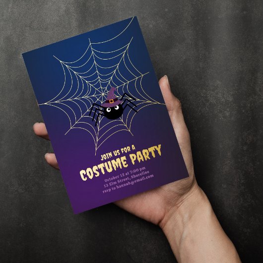 Carte De Vœux En Aluminium Halloween Web de Spider