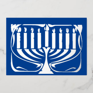 Carte De Vœux En Aluminium Hannukah menorah
