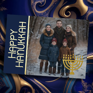 Carte De Vœux En Aluminium Hanoukka heureuse et votre Menorah photo