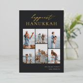 Carte De Vœux En Aluminium Happiest Hanoukka Elegant 6 Photo Collage (Debout devant)