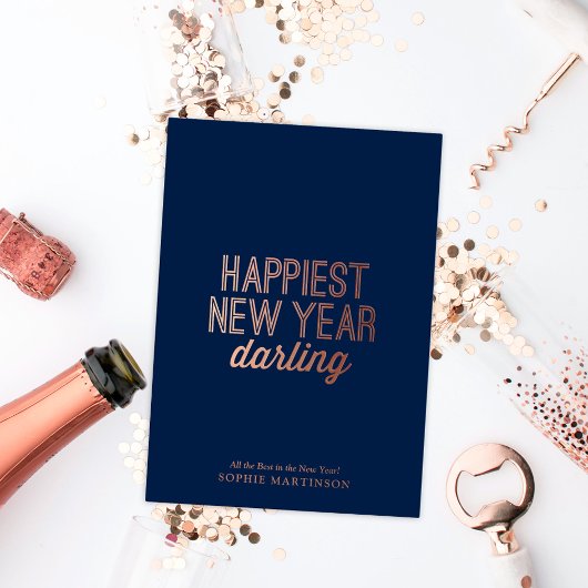 Carte De Vœux En Aluminium Happiest New Year