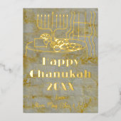Carte De Vœux En Aluminium Happy Chanukah (Recto)