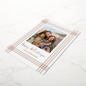 Carte De Vœux En Aluminium Happy Holidays Modern Frame Photo (Rotation)