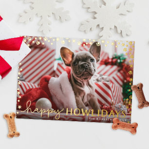 Carte De Vœux En Aluminium Happy Howlidays Pet Lover Gold
