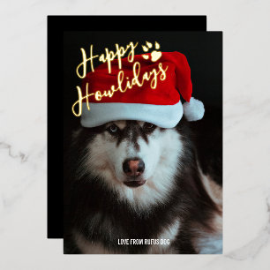 Carte De Vœux En Aluminium Happy Howlidays Photo personnalisée