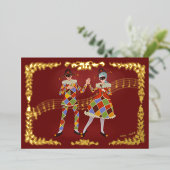 Carte De Vœux En Aluminium Harlequins dansants (Debout devant)