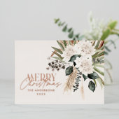 Carte De Vœux En Aluminium herbe des Pampas eucalyptus moderne boho feuille d (Debout devant)