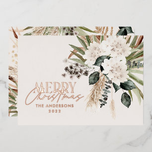 Carte De Vœux En Aluminium Herbe des pampas eucalyptus moderne boho humeur al