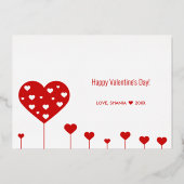 Carte De Vœux En Aluminium Heureuse Sainte-Valentin Beau Coeurs blancs rouges (Verso)