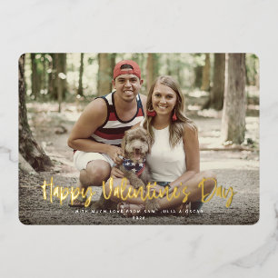 Carte De Vœux En Aluminium Heureuse Sainte-Valentin moderne photo complète