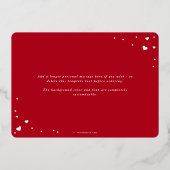 Carte De Vœux En Aluminium Heureuse Sainte-Valentin moderne photo complète (Verso)