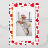 Carte De Vœux En Aluminium Heureuse Sainte-Valentin photo Red Watercolor Hear (Recto)