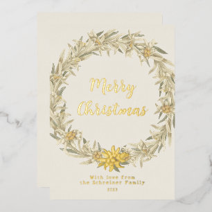 Carte De Vœux En Aluminium Hiver Floral Edelweiss Alpine