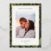 Carte De Vœux En Aluminium Hiver | Photo de Noël botanique (Recto)