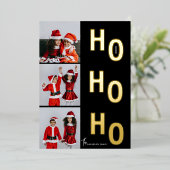 Carte De Vœux En Aluminium Ho Ho Ho Custom 3 Photo Collage Noël (Debout devant)