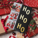 Carte De Vœux En Aluminium Ho Ho Ho Custom 3 Photo Collage Noël<br><div class="desc">Envoyez la joie de Noël avec cette amusante 'Ho Ho Ho' Photo Collage personnalisé Gold Foil Carte de vacances. Il vous suffit de télécharger 3 de vos propres photos et de customiser votre nom de famille. Le design comprend de véritables lettres de feuille d'or en bloc de texte et un...</div>
