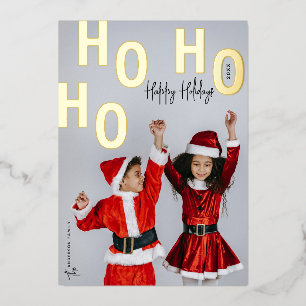 Carte De Vœux En Aluminium Ho Ho Ho Photo personnalisé Joyeuses Fêtes de Noël