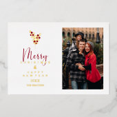 Carte De Vœux En Aluminium Holly Branches Whimsical Joyeux Noël Classique (Recto)