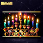 Carte De Vœux En Aluminium Huit Nuits de Lumière ! Aquarelle Menorah<br><div class="desc">Huit Nuits de Lumière ! Aquarelle Menorah</div>