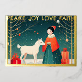 Carte De Vœux En Aluminium Illustration de Noël fantaisiste (Recto)