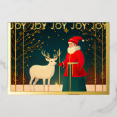 Carte De Vœux En Aluminium Illustration fantasque de Noël (Recto)