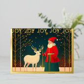 Carte De Vœux En Aluminium Illustration fantasque de Noël (Debout devant)