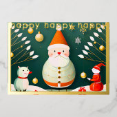 Carte De Vœux En Aluminium Illustration fantasque de Noël (Recto)