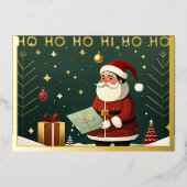 Carte De Vœux En Aluminium Illustration fantasque de Noël (Recto)