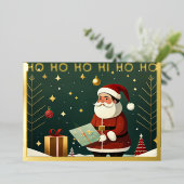 Carte De Vœux En Aluminium Illustration fantasque de Noël (Debout devant)