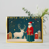 Carte De Vœux En Aluminium Illustration fantasque de Noël (Debout devant)