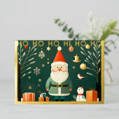 Carte De Vœux En Aluminium Illustration fantasque de Noël (Debout devant)