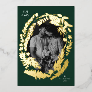 Carte De Vœux En Aluminium Impressions botaniques Cadre Pin de Noël