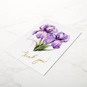 Carte De Vœux En Aluminium Iris Fleur "Merci" ! Modifiable (Rotation)
