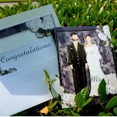 Carte De Vœux En Aluminium Je vous félicite Mariage homme et femme