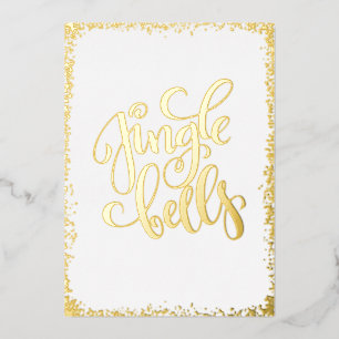 Carte De Vœux En Aluminium Jingle d'or Belles Pas de photo Noël