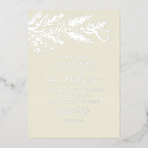Carte De Vœux En Aluminium John 3:16 Modern Pine Photo Christian Noël