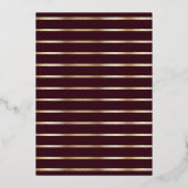 Carte De Vœux En Aluminium Joie au Nouvel An Elégant Script Photo & Stripes (Verso)