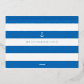 Carte De Vœux En Aluminium Joie Bleue Noël Côtier Plage Coquillage Photo (Verso)